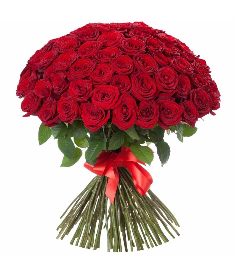Ein Bouquet aus 51 roten Rosen