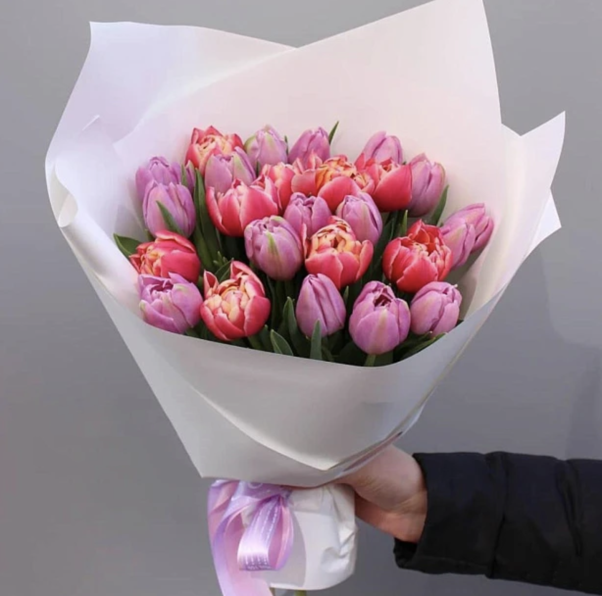25 mehrfarbige pionenähnliche Tulpen