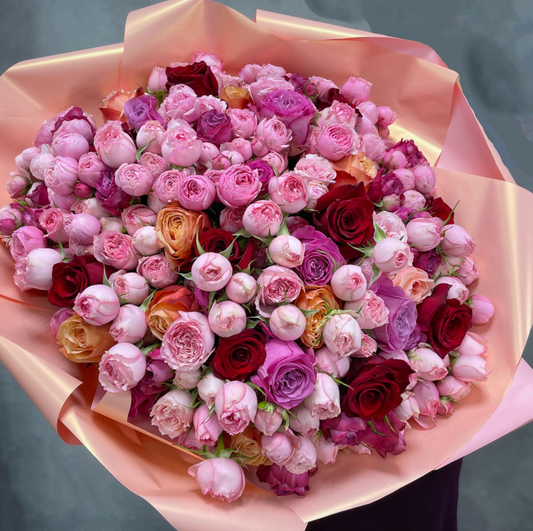 🌹 Rosenpracht – Strauß aus 101 gemischten Rosen